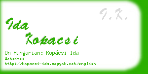 ida kopacsi business card